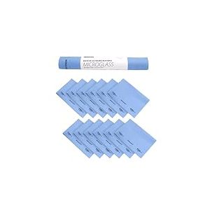 Maya Lot de 12 Chiffons en Microfibre avec prédécoupée. Ne Laisse Pas de Traces. Très absorbante et à séchage Rapide. 100% Microfibre. Rouleau de 12 unités (Bleu)