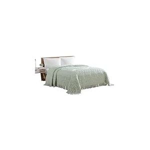 Beatrice Home Fashions Couvre-lit en Chenille, Sauge, Grand lit