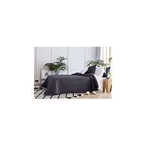 Todocama Underzy Couvre-lit boutis Fin avec Motif Losanges pour Printemps, été, Automne et Hiver 100% Microfibre Extra Douce - Couvre-lit Multifonction pour lit de 140/150/160-250 x 260 cm - Gris