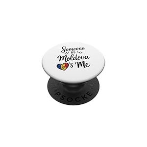 Quelqu'un en Moldavie M'aime Drapeau De Moldavie C&oelig;ur PopSockets PopGrip Adh&eacute;sif