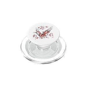 T de Grue &agrave; Couronne Rouge en Origami Japonais pour Les Fans PopSockets PopGrip pour MagSafe