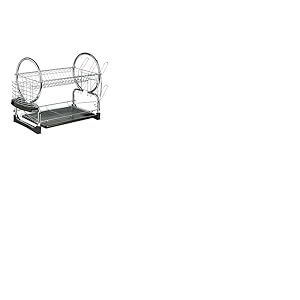 Premier Housewares 0509585 Egouttoir &agrave; Vaisselle de 2 Niveaux Plastique Noir