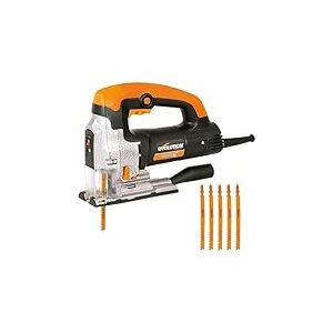 Evolution Power Tools Rage 7-S Scie sauteuse polyvalente – Coupe le bois, l’acier, le plastique et plus encore – 5 lames incluses, 710 W
