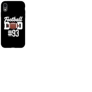 Football Dad Num&eacute;ro 93 Plus Grand Fan P&egrave;re Supporter Fils Maman Coque pour iPhone XR