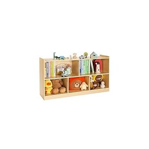 VEVOR Organisateur de Jouets, 1140 mm, biblioth&egrave;que pour Enfants &agrave; 2 Niveaux, Meuble de Rangement &agrave; 5 Compartiments, mobilier de garderie pour Chambre, cr&egrave;che, Salon, entr&eacute;e, &eacute;cole Maternelle, Marron