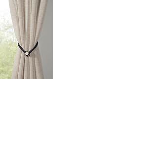 GARDINIA Cordon pour Rideaux et Voilages, avec Aimant pour Une Fixation Facile, 47 cm, Embrasse magn&eacute;tique, Noir