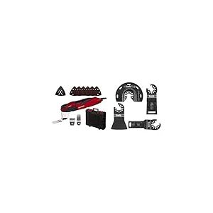 Einhell Outil multifonctions TE-MG 200 CE (200W, plateau de pon&ccedil;age triangulaire, 6 feuilles abrasives, grattoir, lame de scie plongeante pour bois, cl&eacute; 6 pans) + Set de 4 outils multifonctions