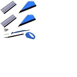 AiQInu 7 Pièces Kit Covering Outils de Film de Voiture Teinté, Raclette en Feutre, Couteau Utilitaire, Mini-raclettes,kit Pose Film vitre, pour Film vitre teintée Voiture,Stickers Meuble