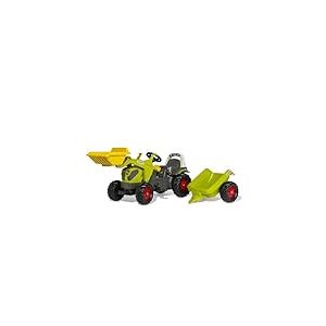 Rolly Toys rollyKid CLAAS AXOS 240 Tracteur &agrave; p&eacute;dale avec remorque + Chargement Avant (pour Enfants de 2,5 &agrave; 5 Ans, Tension de cha&icirc;ne r&eacute;glable, attelage arri&egrave;re) 02 516 9