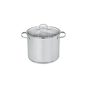 Smile Mgk-08, Pot En Acier, 11 L, Fond &Eacute;pais Multicouche, Acier Inoxydable Couvercle En Verre, Adapt&eacute; &agrave; Tous Les Types De Cuisines Et Four, Adapt&eacute; Au Lave-vaisselle