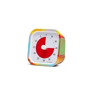 TIME TIMER Mod Tie Dye ⁠- Minuterie Visuelle L'Apprentissage des Enfants, Horloge Bureau des Enseigts, Outil D'Étude à Domicile et Réunions Fonctionnement Silencieux TTM9-TYDY-W 9 x 5 x 9 cm