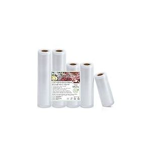KitchenBoss Rouleau Sous Vide Alimentaire: Sac Sous Vide Alimentaire pour des Appareils de Mise Sous Vide, 5 Rouleaux 15/20/28x300cm, Sachet Sous Vide Alimentaire Gaufré sans BPA et Libre de Couper