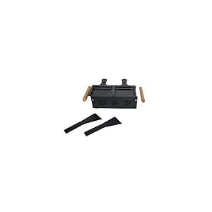 Fackelmann 40191 Appareil a raclette, raclette 2 personnes, appareil raclette pour 2, fromage, bougie, bois, Acier, Nylon, 16 24,5 x 16 x 6,1 cm