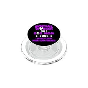 Travailleuse Sociale et m&egrave;re de Chien, Je Parle couramment, aboie et Sentiments PopSockets PopGrip pour MagSafe