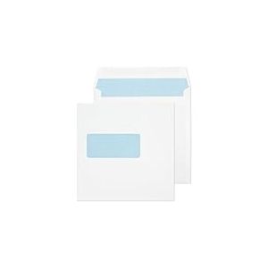 Blake Everyday | enveloppe (16.5 x 16.5cm) avec fenêtre | lot de 500 unités | 100 GSM | enveloppes blanches gommées | certifié PEFC et écologique | enveloppe mariage | enveloppes carrées | Modèl 0165W