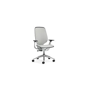 Steelcase Karman Chaise de Bureau Ergonomique R&eacute;glable en Hauteur avec Rev&ecirc;tement Opaque Gris Clair; Fabriqu&eacute; en Europe