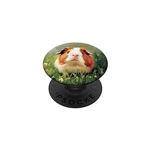 Cochon d'Inde Fleurs Animaux Mignons Cochon d'Inde Dr&ocirc;le PopSockets PopGrip Adh&eacute;sif