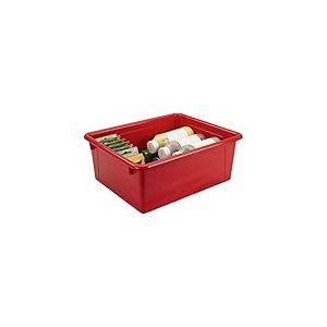 Storex Lot de 5 Plateaux de Rangement, Format Lettre, 25,4 x 33 x 12,7 cm, Rouge, 62525U05C