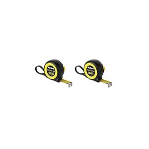Mètre ruban professionnel robuste avec système d'enroulement 10 m, largeur 25 mm, Rebel RB-1134 (Lot de 2)
