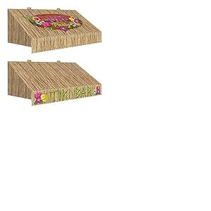Beistle 53738 Lot de 2 auvents muraux Fantaisie en Forme de Barre Tiki en Trois Dimensions, décorations de fête, Papier, Multicolore