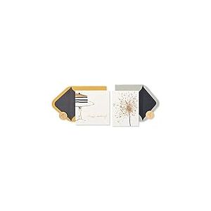 Papyrus Lot de 2 cartes d'anniversaire noires et dorées, gâteau et cierge magique