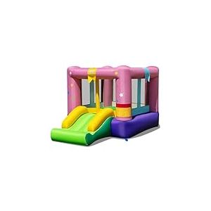 FANTASK Château Gonflable Gonflable - Zone de Saut et Panier de Basket-Ball - Château Gonflable avec Toboggan - pour l'intérieur et l'extérieur - 240 x 174 x 143 cm