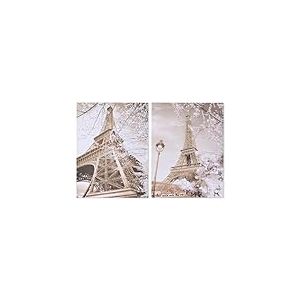 Home ESPRIT Tableau blanc noir doré Paris Loft 60 x 2,5 x 80 cm (2 unités)