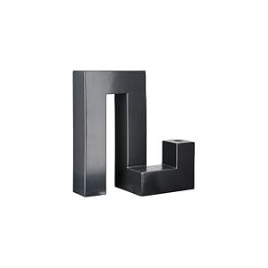 GILDE Bougeoir Vase Patras - Céramique - Forme géométrique - Noir Mat - Hauteur 32 cm x Largeur 30 cm