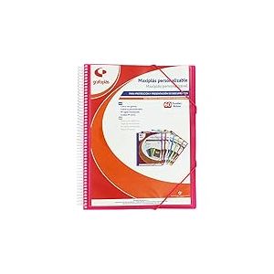 Grafopl&aacute;s 39846054 Maxipl&aacute;s Classeur &agrave; spirale personnalisable 60 pochettes Fuchsia Rose 30,8 x 24 x 22 cm