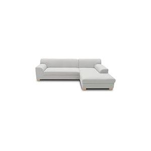 DOMO. collection Tinos Petit canapé-lit d'angle en Forme de L avec Fonction Convertible, canapé d'angle rembourré, 273 x 157 x 74 cm (l x p x h), argenté