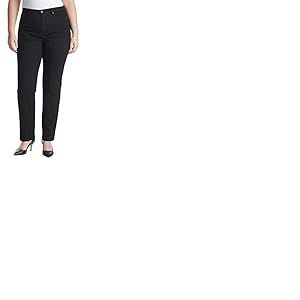 Gloria Vanderbilt Classic Amanda High Rise Tapered Jean, Noir, 46 Plus Femme