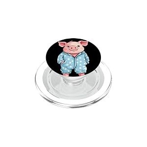 Cochon en pyjama pour un look amusant de soirée pyjama PopSockets PopGrip pour MagSafe