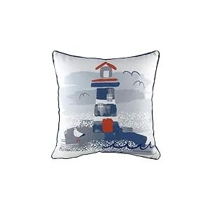 Evans Lichfield Coussin rembourré Riche en Plumes Motif Phare Nautique