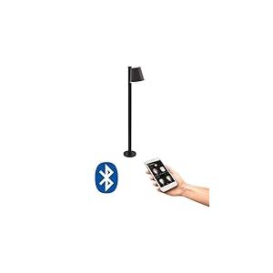 Eglo Lampadaire extérieur LED Caldiero-C, lampe sur pied connectée, éclairage d'extérieur pour jardin et terrasse, acier galvanisé anthracite, plastique blanc, douille E27, IP44