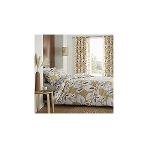 Catherine Lansfield Inga Leaf Gold Parure de lit 160 x 200 + 50 x 80 cm