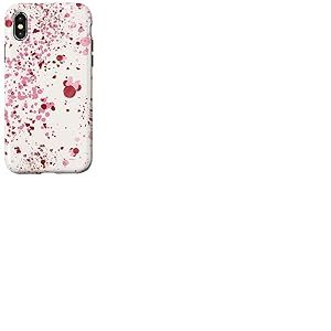 Coque pour iPhone X/XS Disney Minnie Mouse Tête Oreilles Rose Abstrait Spatter Motif