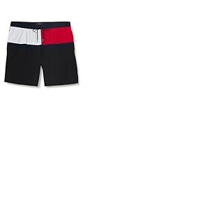 Tommy Hilfiger Short de Bain Homme Long Drawstring avec Cordon de Serrage, Noir (Black), S