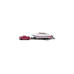 siku 2568, Ford F150 US-Police avec Bateau à moteur, 1:55, Métal/plastique, Rouge/blanc, Pneus en caoutchouc, Bateau jouet flottant