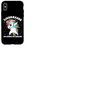 Licornasse 50% Licorne 50% Connasse Humour Cadeau Femme Coque pour iPhone X/XS