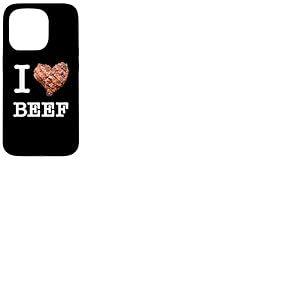 Amateurs de bœuf : "I Love Beef"_texte blanc Coque pour iPhone 15 Pro