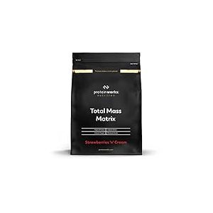 THE PROTEIN WORKS Protein Works - Total Mass Matrix | Portion de 475 calories | Masse musculaire | Prise de poids | 16 Servings | Fraises à la Crème | 2kg