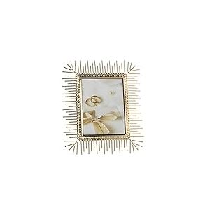 DRW Cadre photo en m&eacute;tal pour photos de 15 x 20 cm, dor&eacute;, 27 x 32 x 2 cm