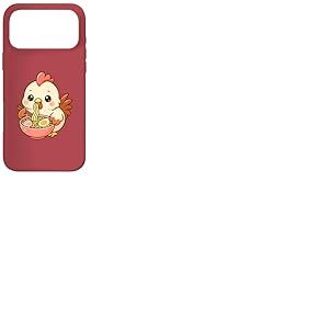 Poulet Bantam Japonais Mangeant des Nouilles Ramen Kawaii Mignonnes Coque pour iPhone 17 Pro Max