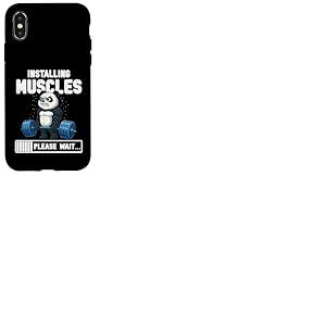 Graphique de Gym Panda Amusant pour l'installation des Muscles Coque pour iPhone X/XS