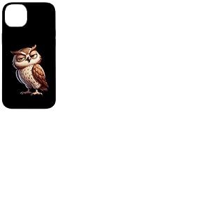 Hibou de dessin animé grincheux aux yeux de Judgy Coque pour iPhone 14 Plus