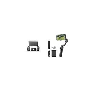 DJI Mic 2 (2 TX + 1 RX + Boîtier de Recharge), Micro sans Fil Tout-en-Un, Réduction & Stabilisateur pour Smartphone OSMO Mobile 6, en Trois Axes pour téléphones, Bras Extensible intégré, Portable