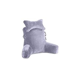 Coussin de Lecture Extra Large de 78,7 cm avec Rouleau de Cou et accoudoirs Amovibles pour s'asseoir dans Le lit ou Le canapé, Coussin de Lecture pour Adulte, pour Lire, Regarder la télévision, Jouer