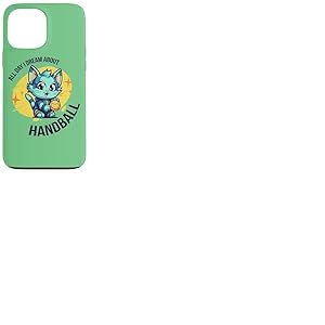 Handball Ballon de handball Chat-chattes Joueuse de handball Coque pour iPhone 13 Pro Max