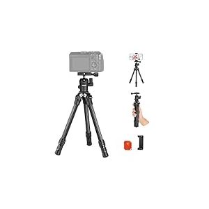 NEEWER TP09 Mini Trépied de Bureau en Métal avec Rotule Support Smartphone et Remote,Trépied Voyage Compact et Léger en Fibre de Carbone,Poignée pour Perche à Selfie avec Vis 1/4" Charge Maximale 11lb