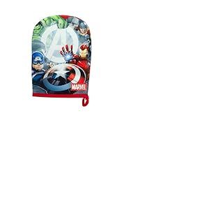 MARVEL - Gant De Douche Captain America - Douche Enfant Ludique - Nettoyage Doux, Amusant - Accessoire Officiel Routine Bain - Respect Peau Sensible - Id&eacute;e Cadeau Toilette Originale